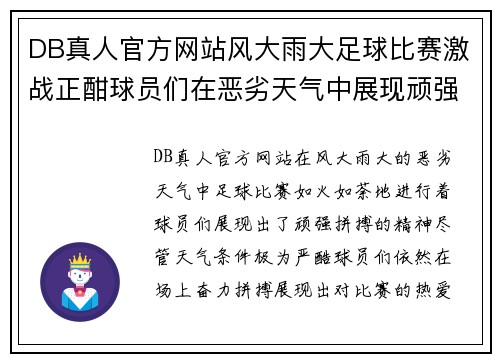 DB真人官方网站风大雨大足球比赛激战正酣球员们在恶劣天气中展现顽强拼搏精神